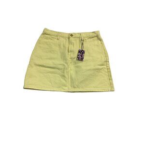 Lime green denim Skirt #2002
